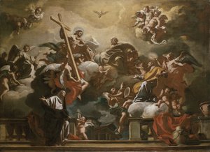 Vision of the Trinity with SS. Philip Neri and Francesca Romana, 18th Century